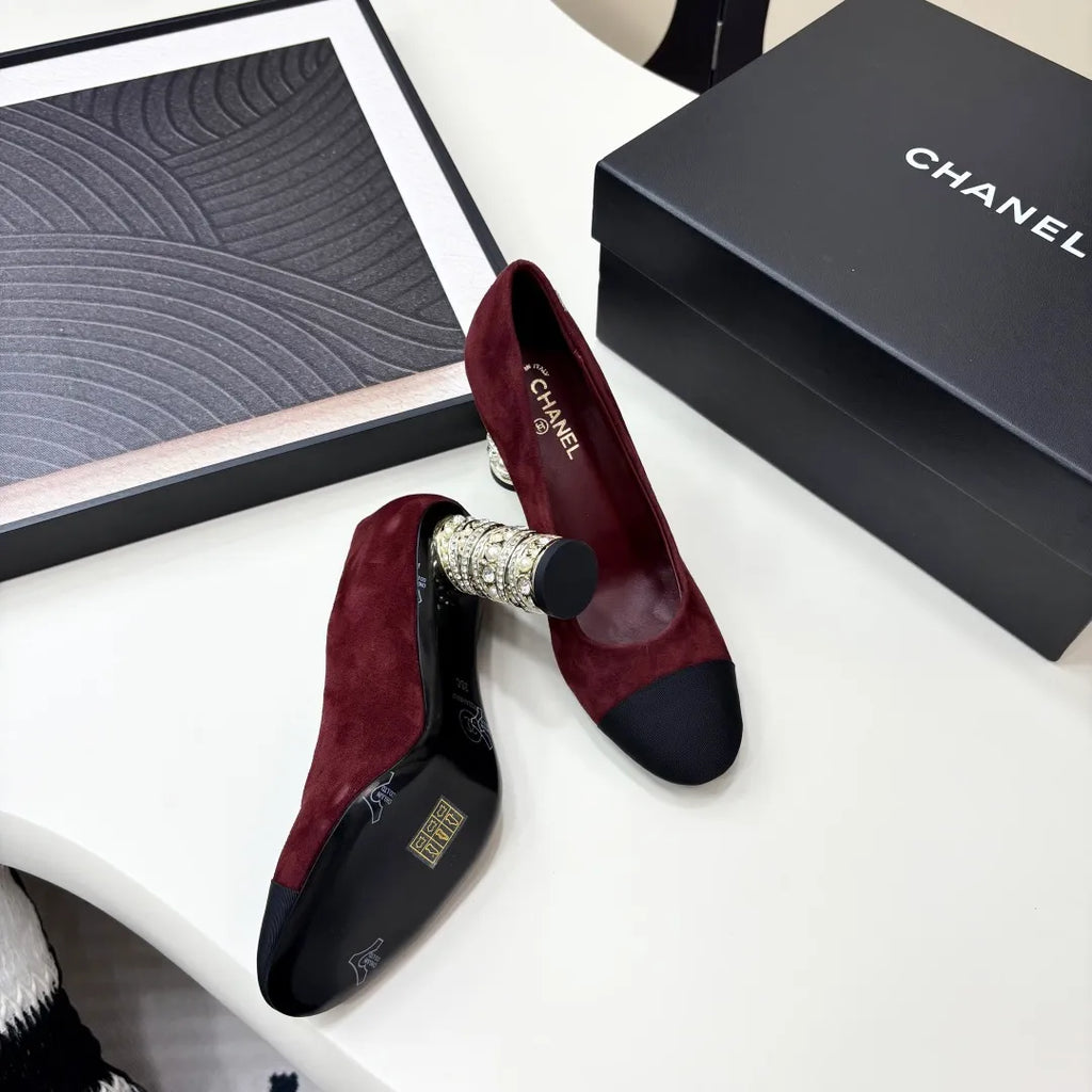 Chanel Women's Mules Suede Lambskin Leather 25P