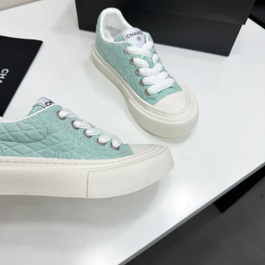 Chanel Women's Panda Sneakers Cowhide Waterproof Cloth