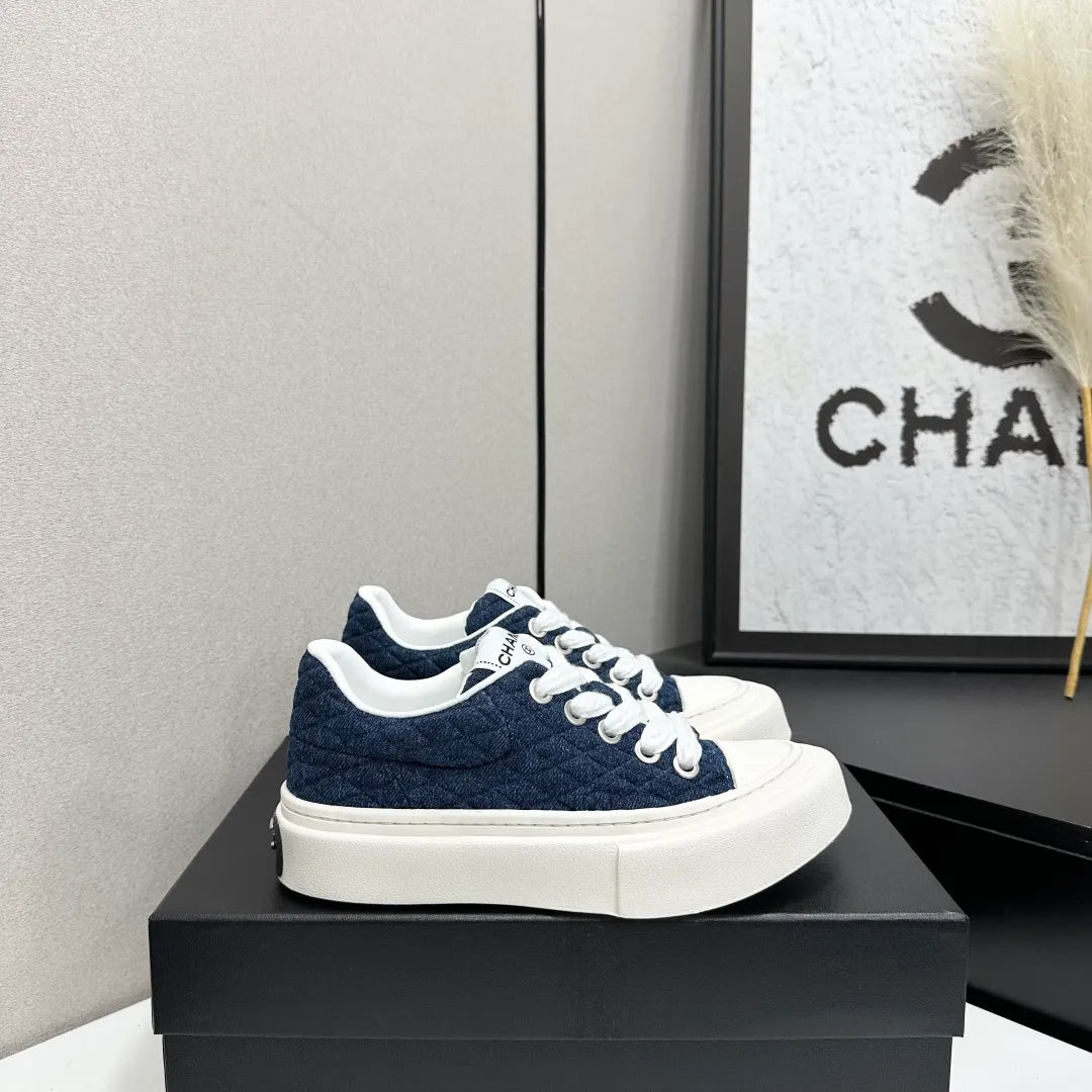 Chanel Women's Panda Sneakers Cowhide Waterproof Cloth
