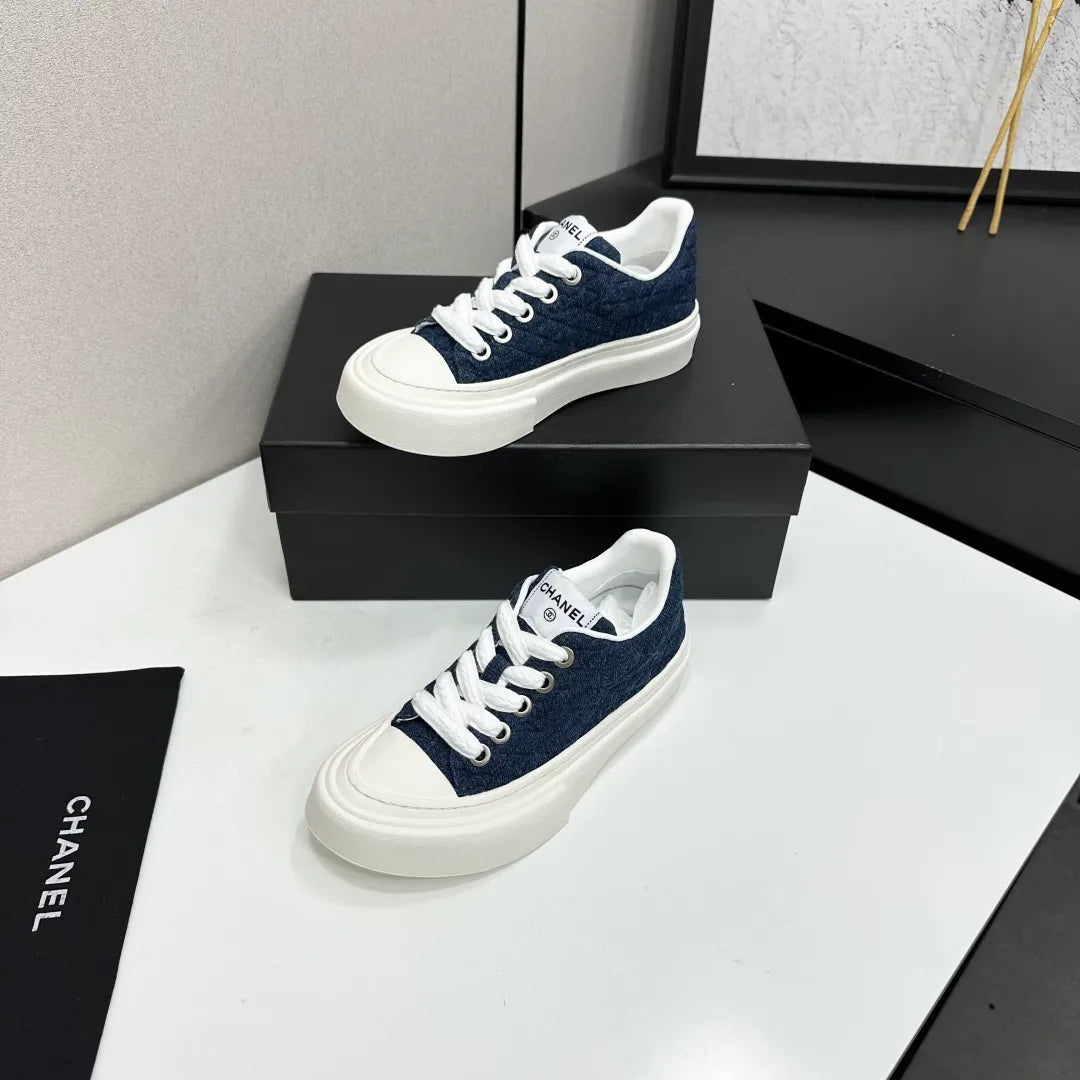 Chanel Women's Panda Sneakers Cowhide Waterproof Cloth