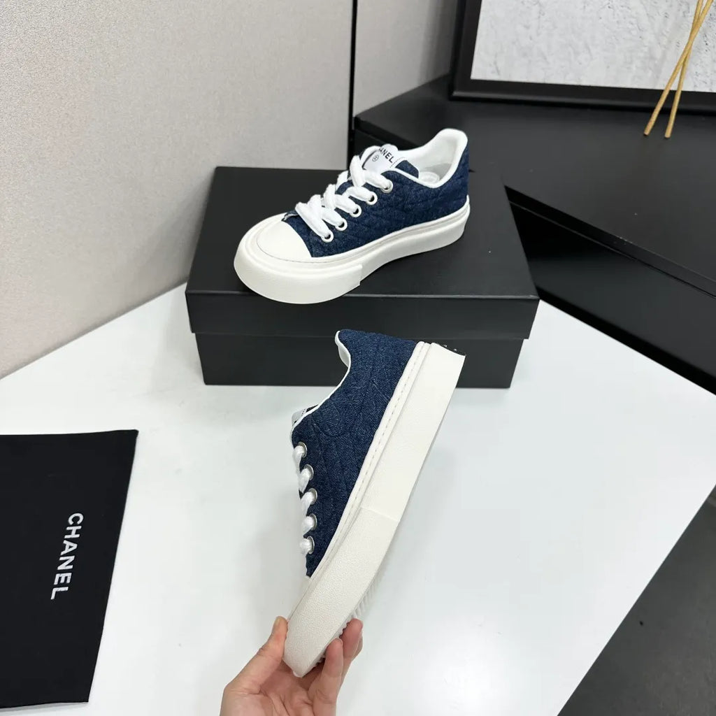 Chanel Women's Panda Sneakers Cowhide Waterproof Cloth