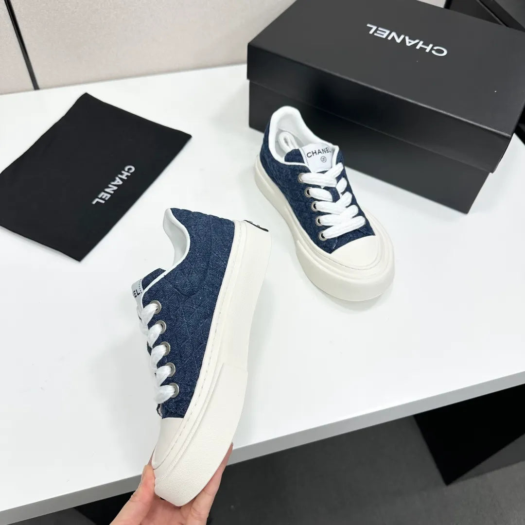 Chanel Women's Panda Sneakers Cowhide Waterproof Cloth
