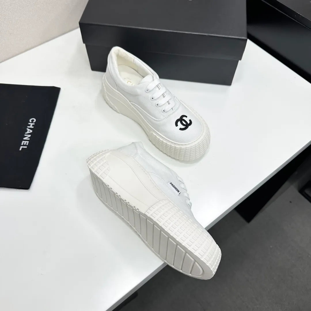 Chanel Women's Panda Sneakers Cowhide Wool Lining TPU Sole