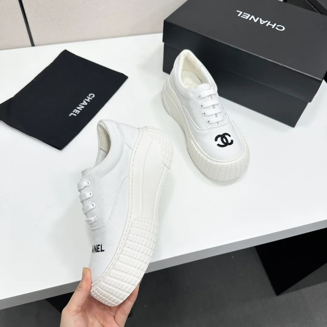 Chanel Women's Panda Sneakers Cowhide Wool Lining TPU Sole