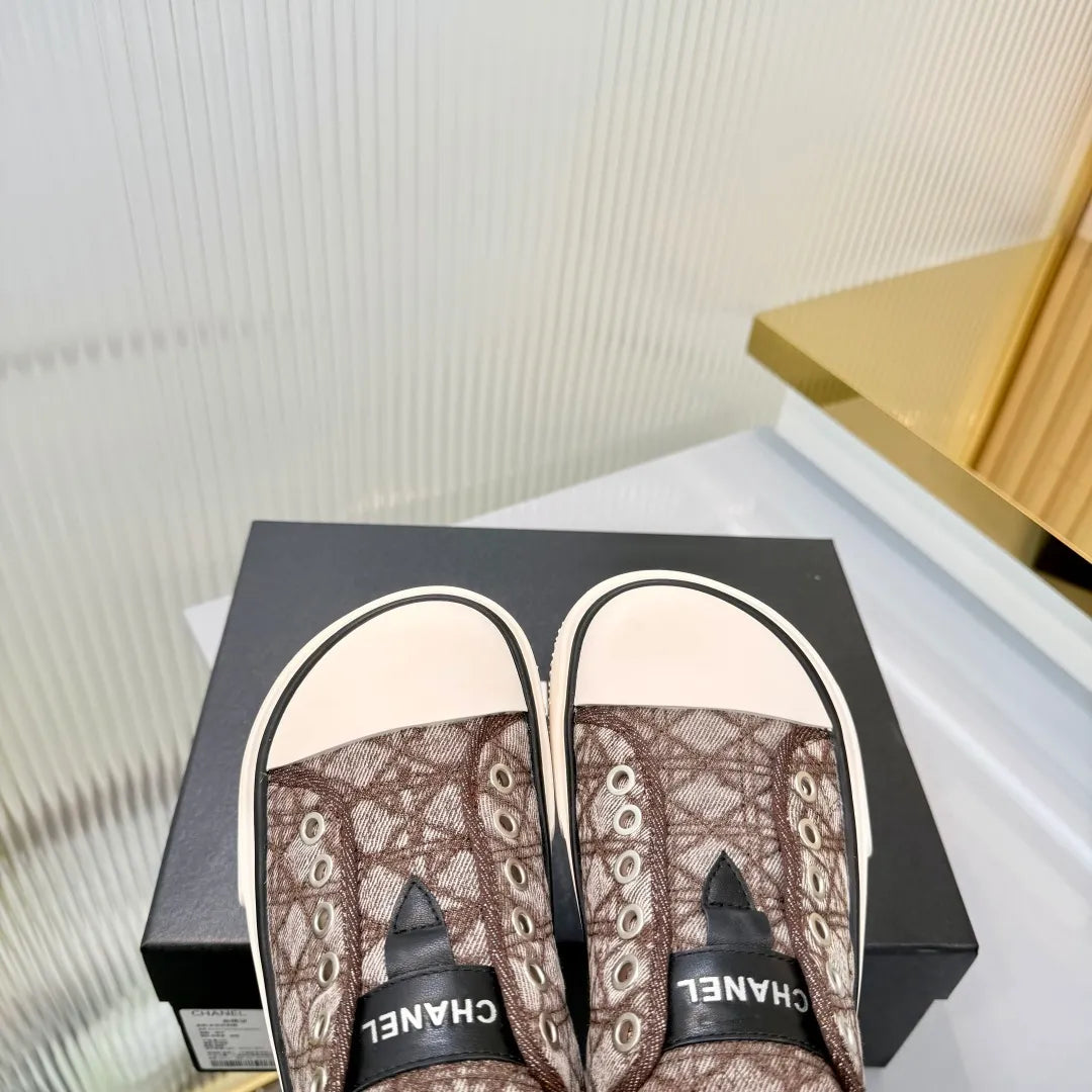 Chanel Women's Panda Sneakers Leather Suede TPU 26A