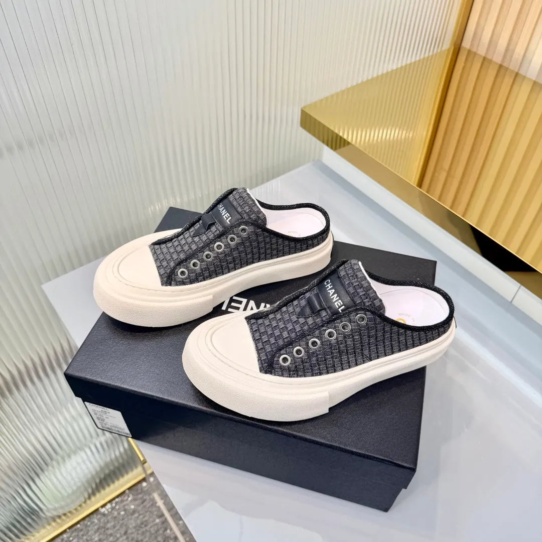 Chanel Women's Panda Sneakers Leather Suede TPU 26A