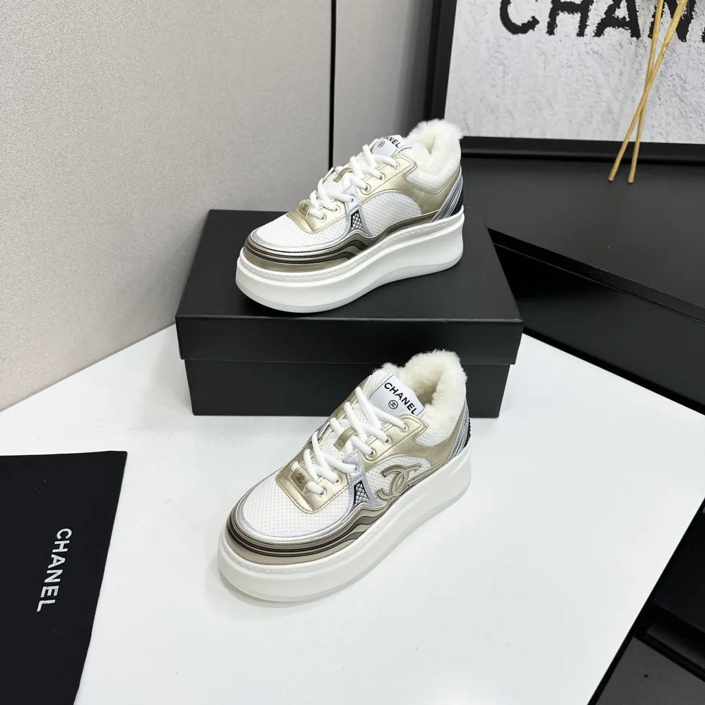 Chanel Women's Panda Sneakers Silk Cowhide Waterproof Cloth TPU 2026