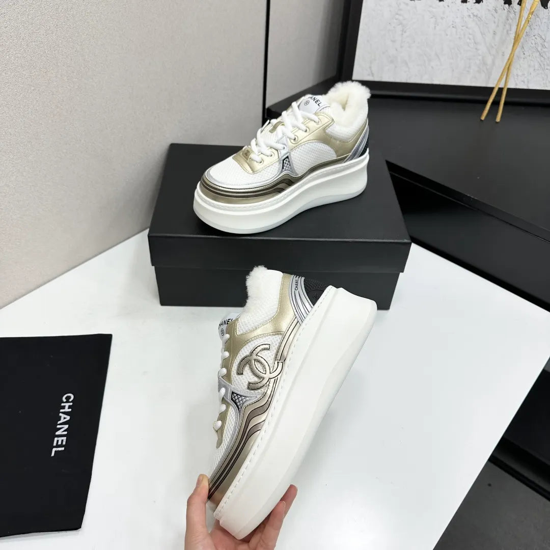 Chanel Women's Panda Sneakers Silk Cowhide Waterproof Cloth TPU 2026