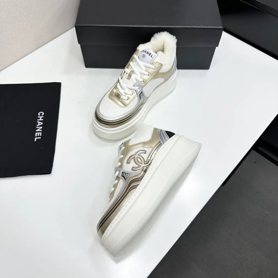 Chanel Women's Panda Sneakers Silk Cowhide Waterproof Cloth TPU 2026