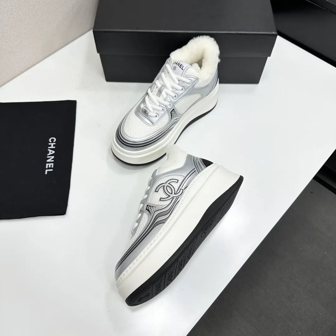 Chanel Women's Panda Sneakers Silk Cowhide Waterproof Cloth TPU 2026