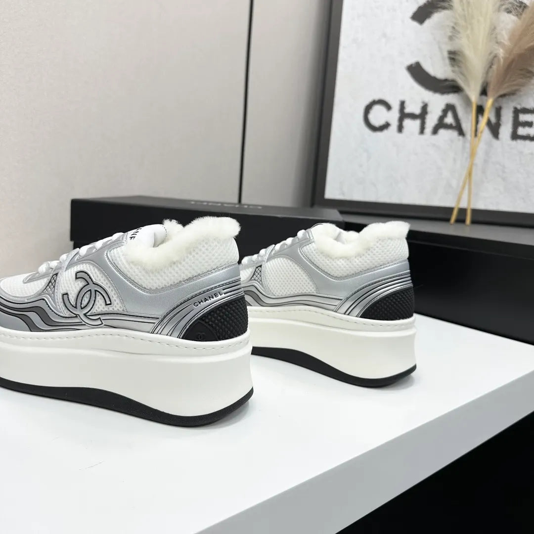 Chanel Women's Panda Sneakers Silk Cowhide Waterproof Cloth TPU 2026