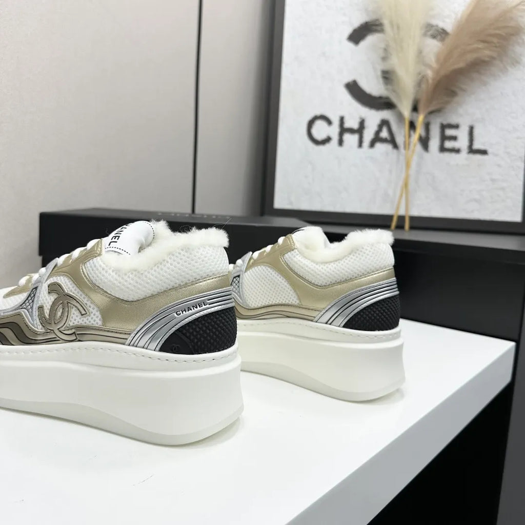 Chanel Women's Panda Sneakers Silk Cowhide Waterproof Cloth TPU 2026
