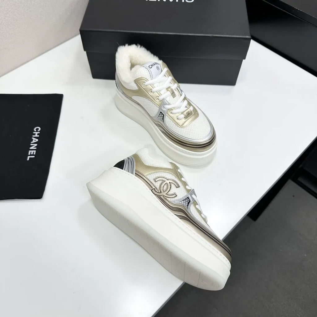 Chanel Women's Panda Sneakers Silk Cowhide Waterproof Cloth TPU 2026
