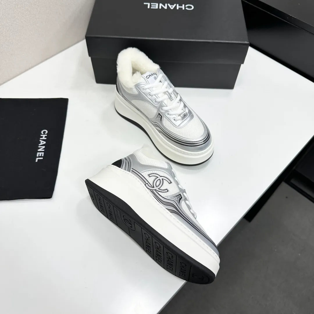 Chanel Women's Panda Sneakers Silk Cowhide Waterproof Cloth TPU 2026