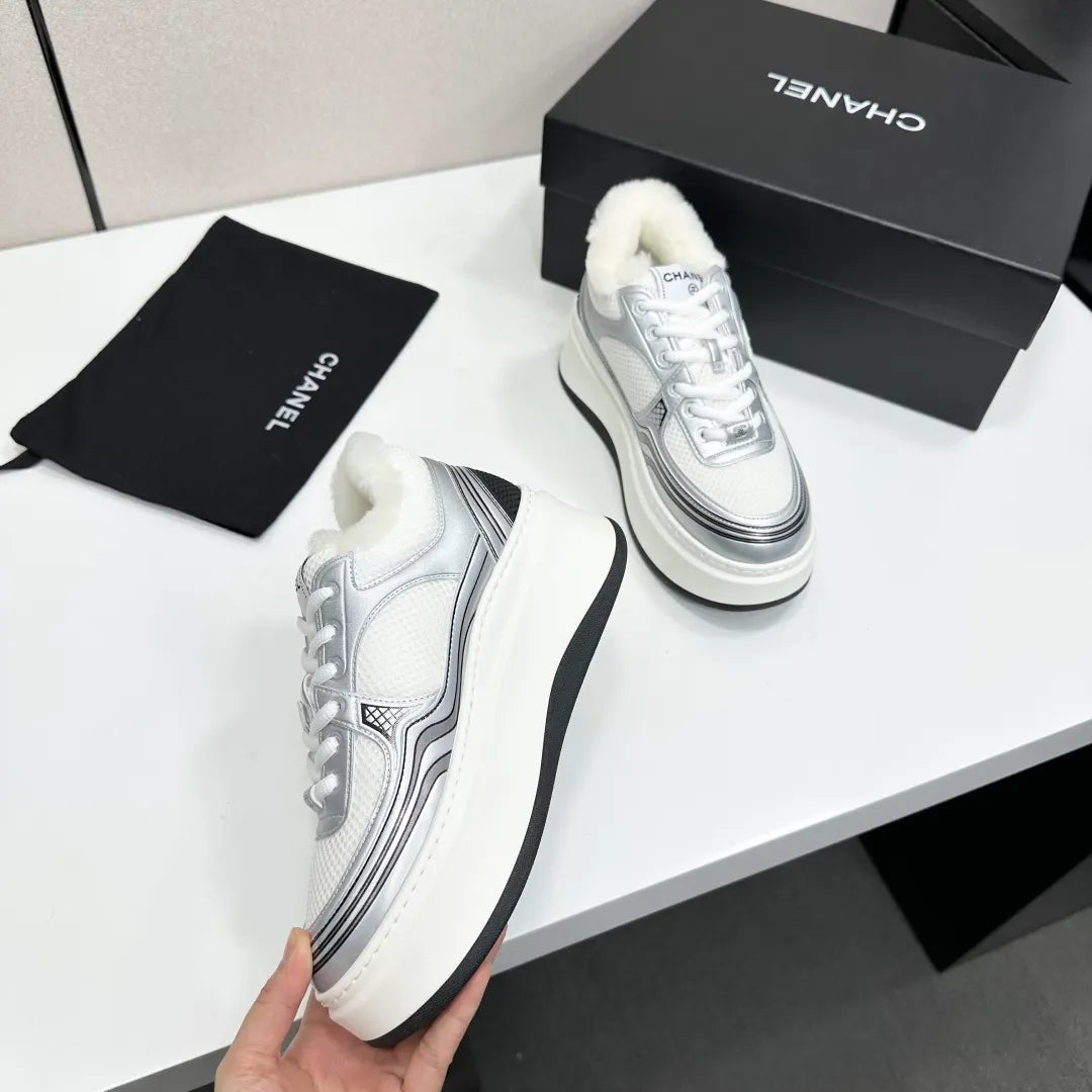 Chanel Women's Panda Sneakers Silk Cowhide Waterproof Cloth TPU 2026