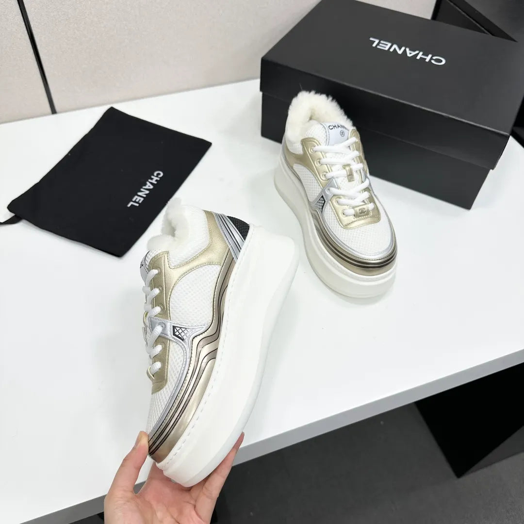 Chanel Women's Panda Sneakers Silk Cowhide Waterproof Cloth TPU 2026