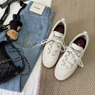 Chanel Women's Quilted Gum Sole Casual Sneakers Cow Suede 385311