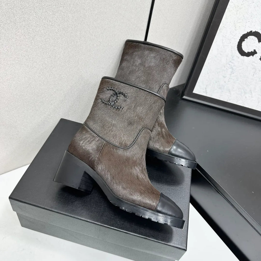 Chanel Women's Shoes Pony Hair Sheepskin Rubber Sole