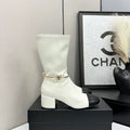 Chanel Women's Short Boots Stretch Fabric Leather 2026
