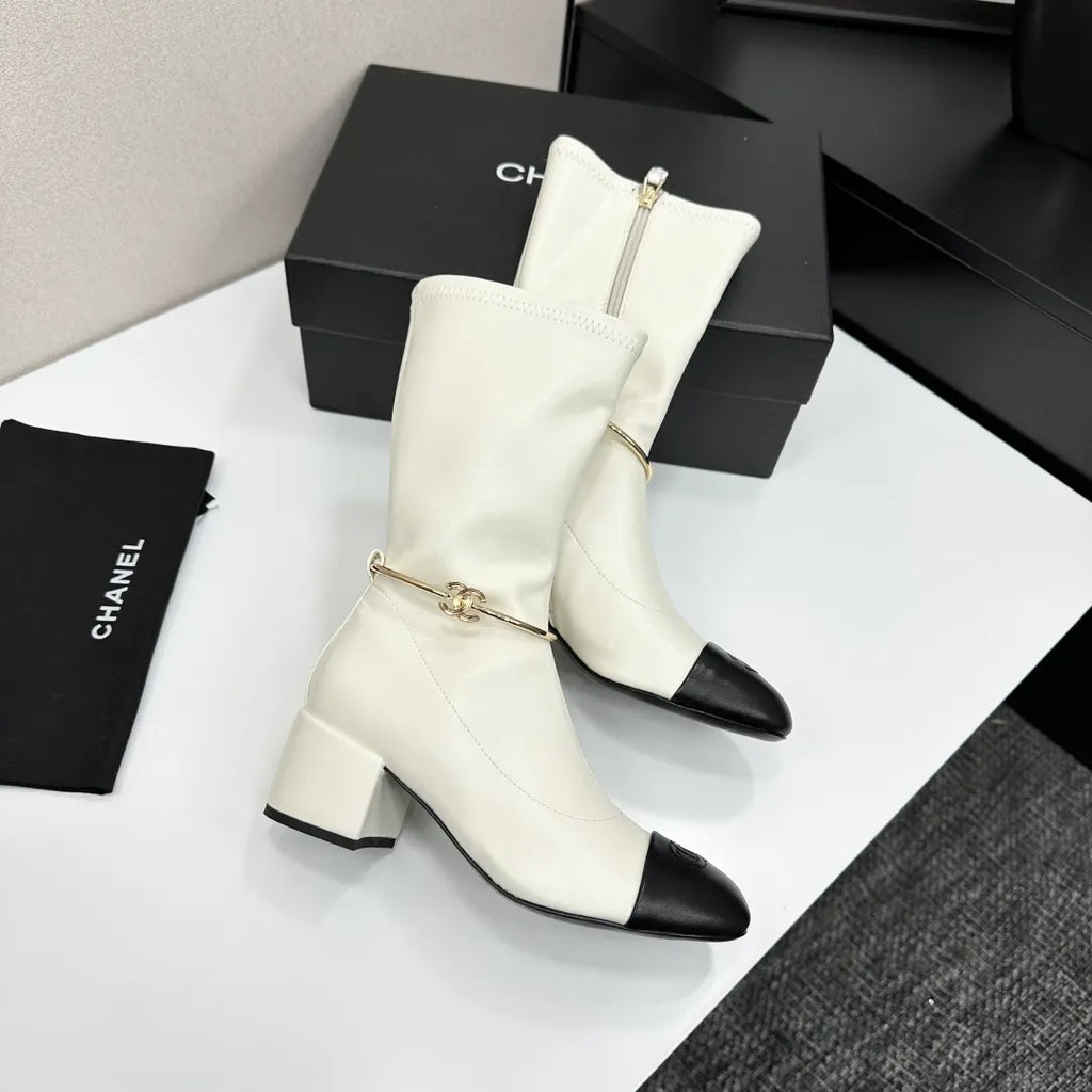 Chanel Women's Short Boots Stretch Fabric Leather 2026