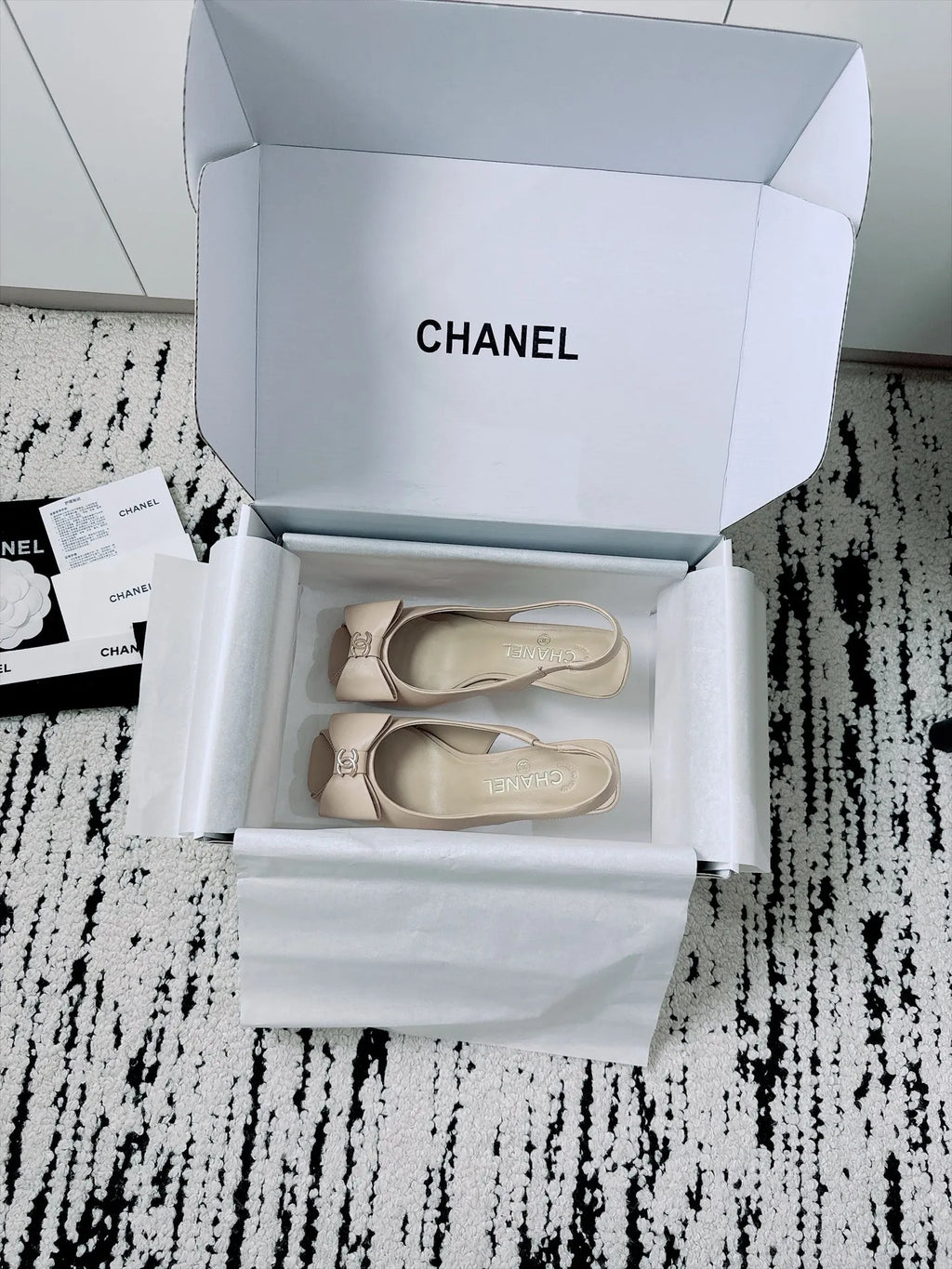 Chanel Women's Slingback Bow High Heels Lambskin Leather 26A