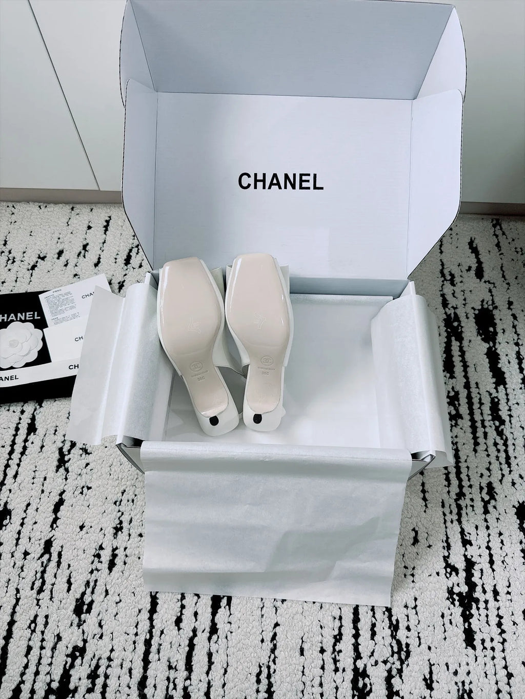 Chanel Women's Slingback Bow High Heels Lambskin Leather 26A