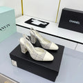 Chanel Women's Slingback Classic Heels Lambskin Leather