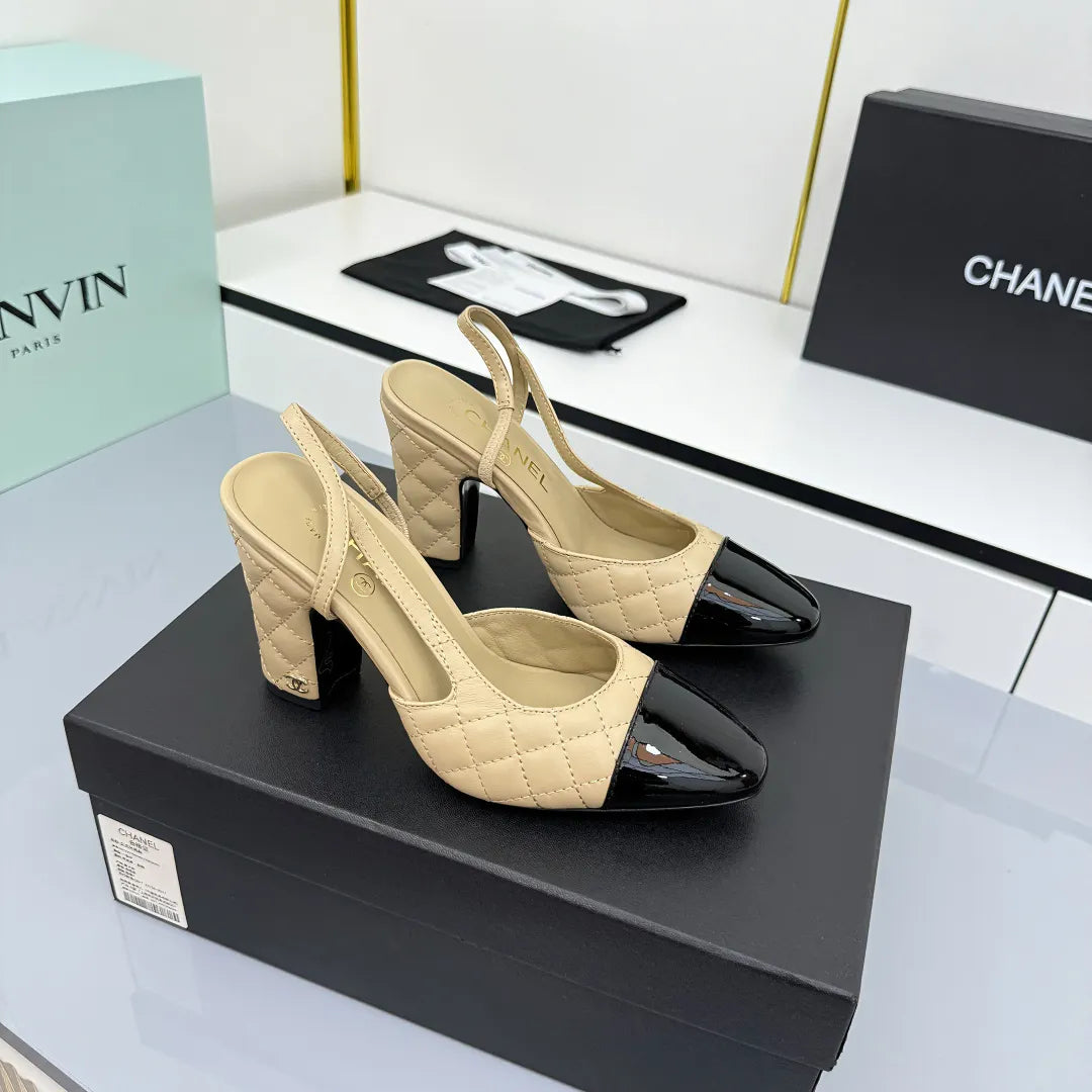 Chanel Women's Slingback Classic Lambskin Leather