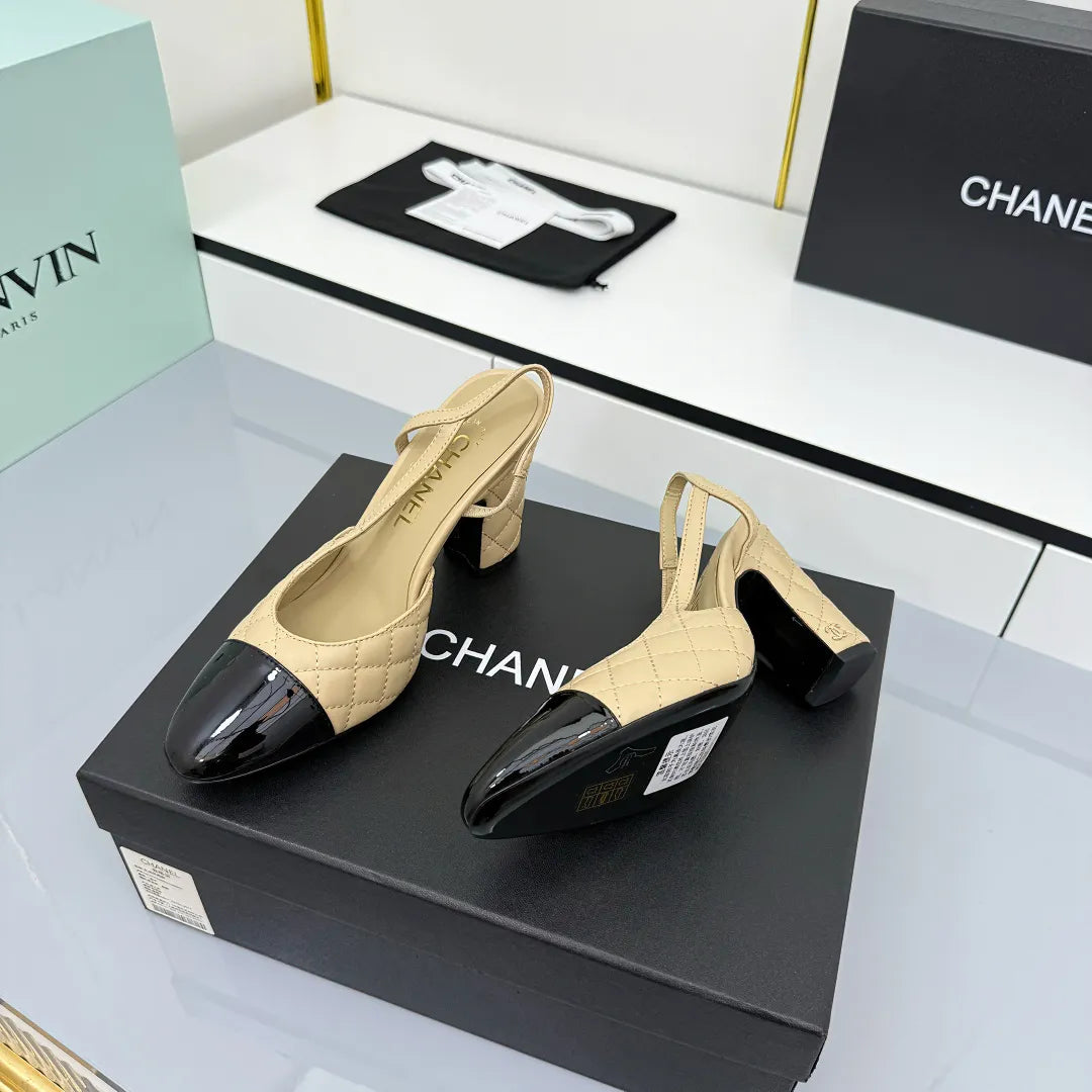 Chanel Women's Slingback Classic Lambskin Leather