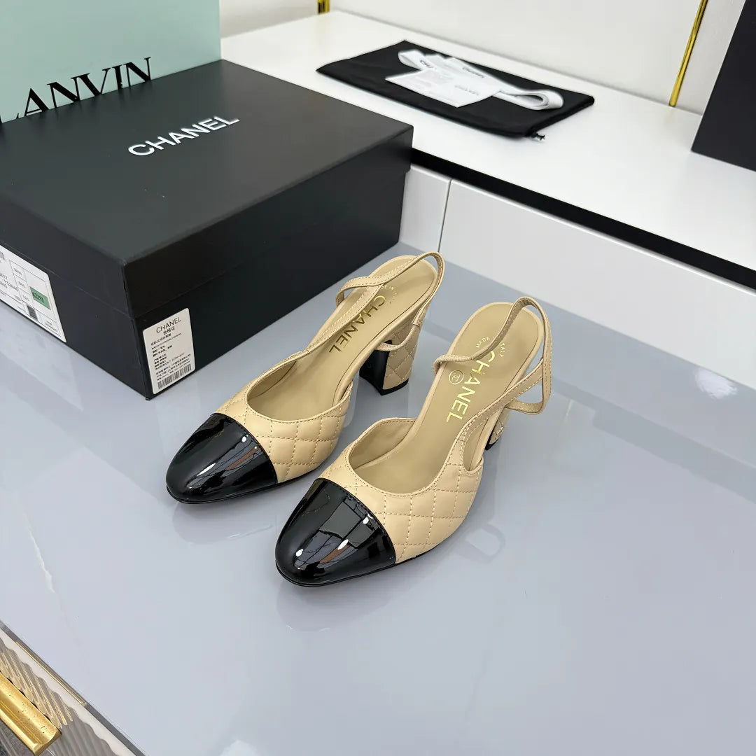 Chanel Women's Slingback Classic Lambskin Leather