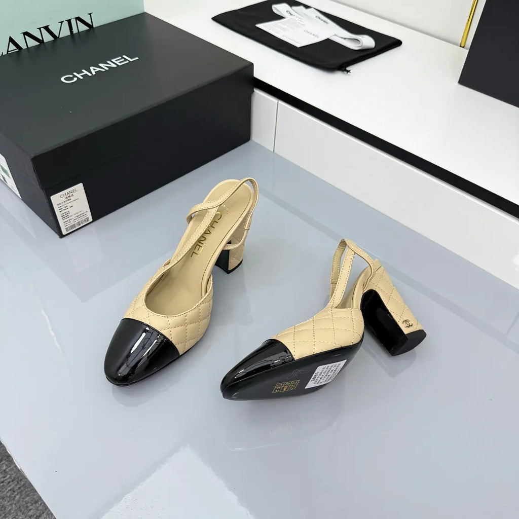 Chanel Women's Slingback Classic Lambskin Leather