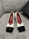 Chanel Women's Square Toe Mid-Heel Sandals 2.4in