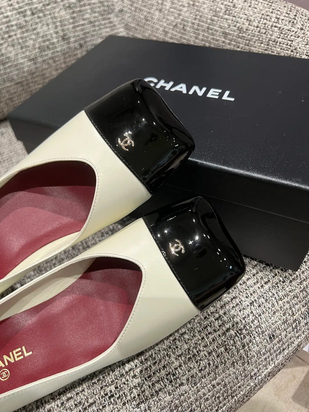 Chanel Women's Square Toe Mid-Heel Sandals 2.4in
