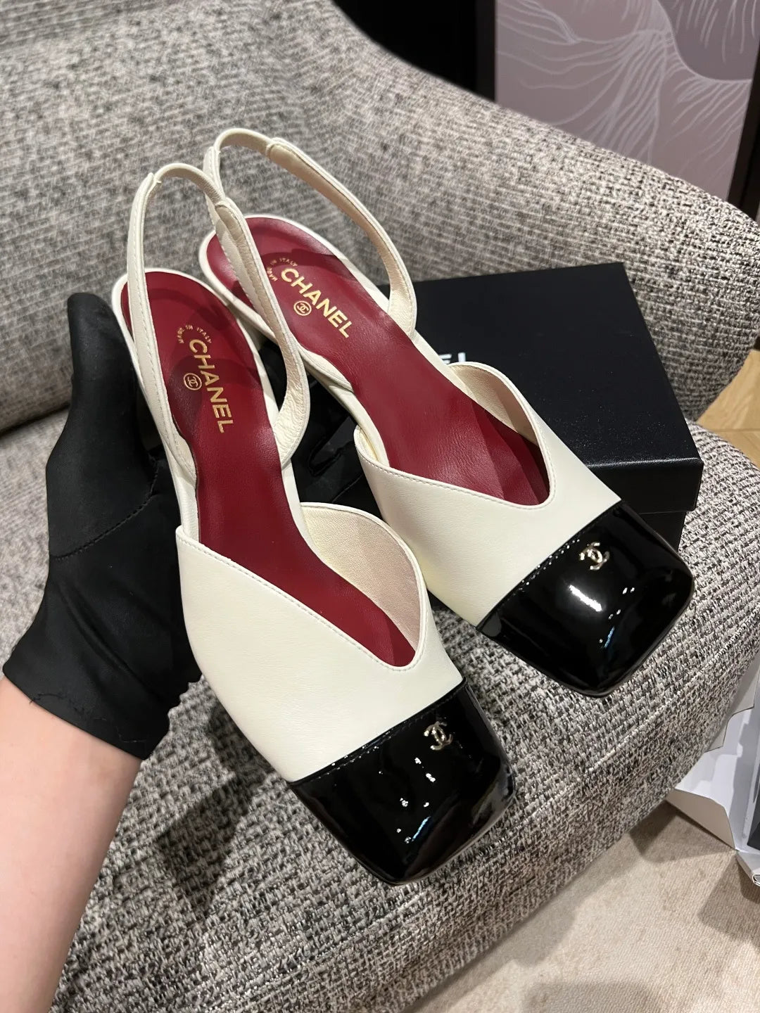 Chanel Women's Square-Toe Mid-Heel Shoes 2.4in