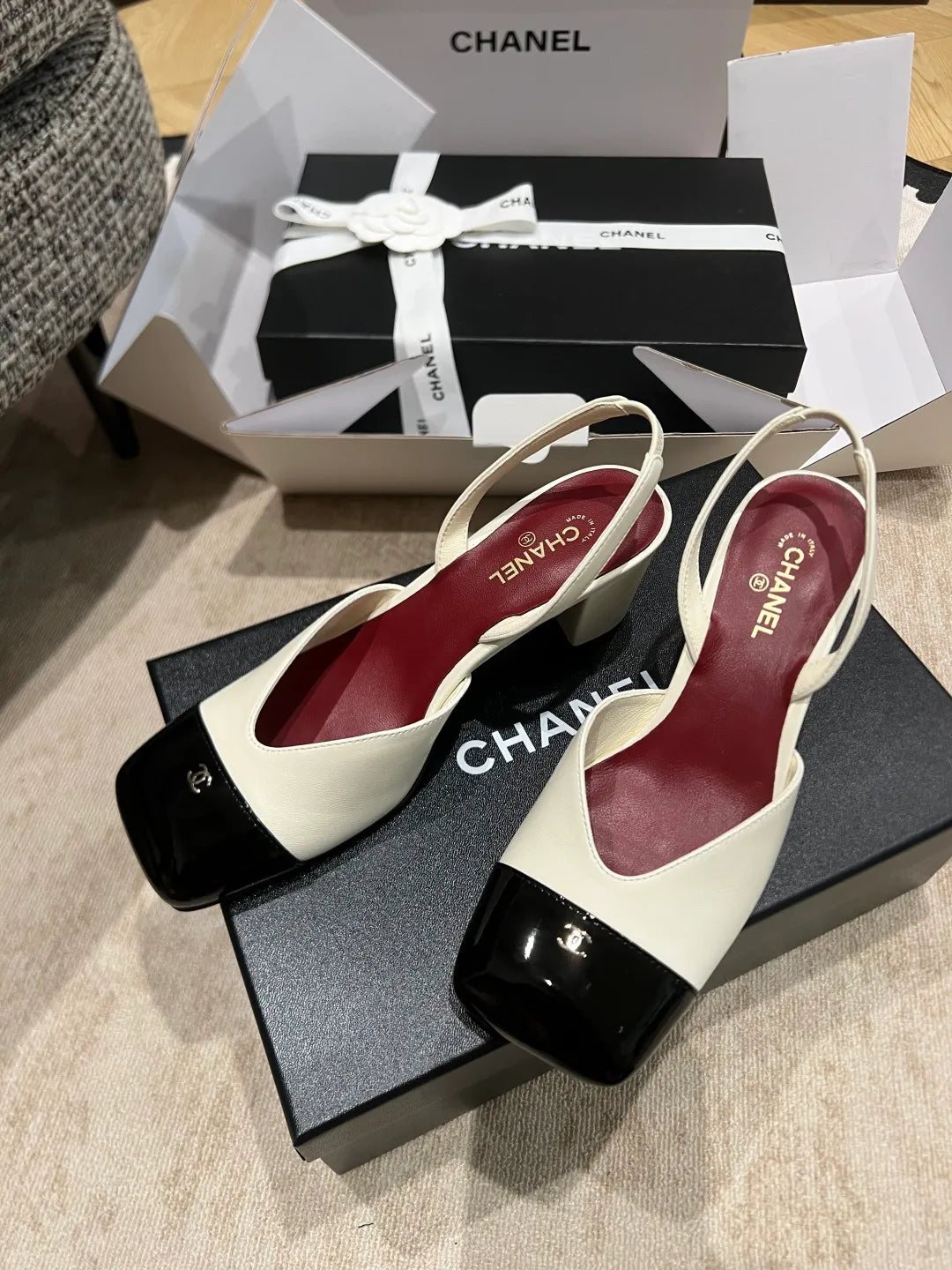 Chanel Women's Square-Toe Mid-Heel Shoes 2.4in