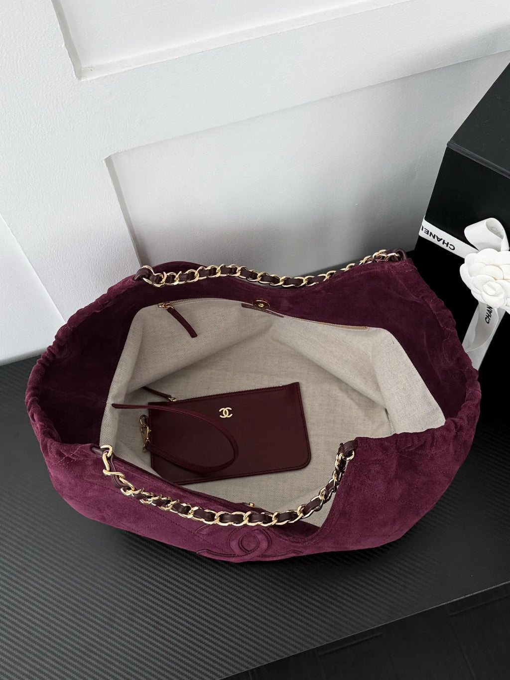 Chanel Women's Suede Tote Bag AS6475 26C
