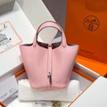 Cherry Blossom 18 TC Clemence Leather Bucket Bag Peach