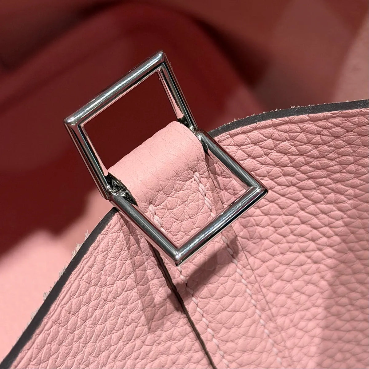 Cherry Blossom 18 TC Clemence Leather Bucket Bag Peach