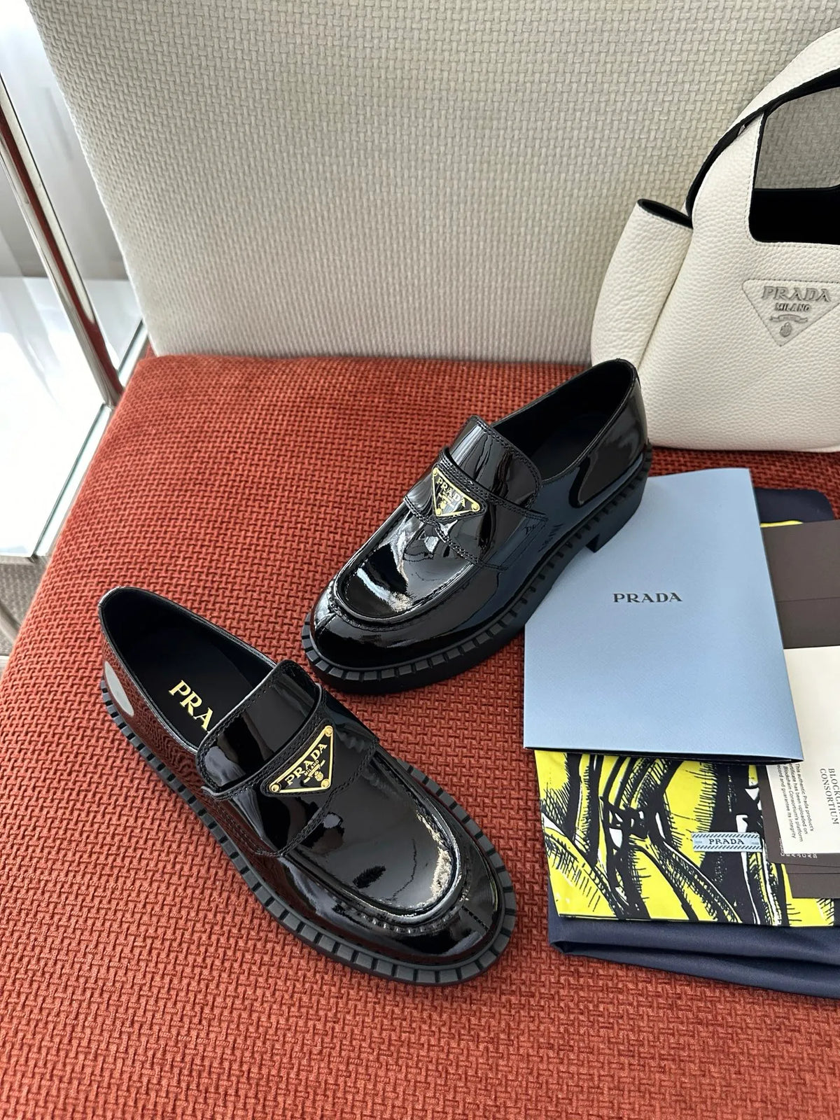 Chocolate Gold Label Patent Leather Loafers 273794