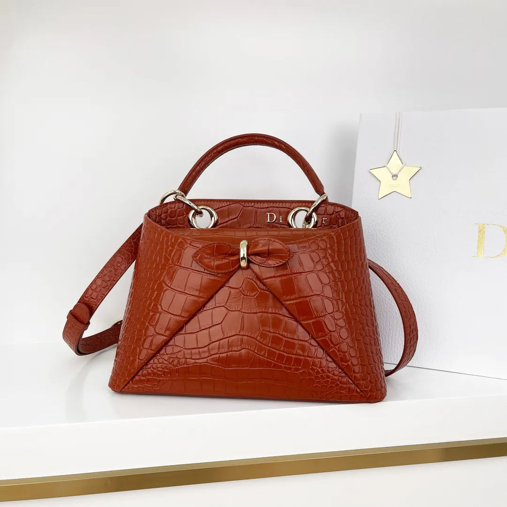 Crocodile Brown 11.0 in Handbag 0737
