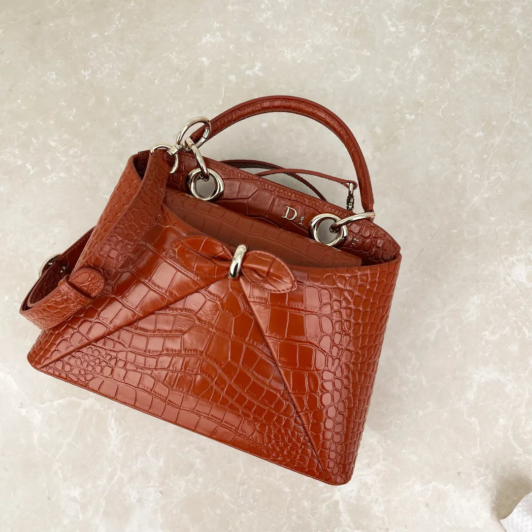 Crocodile Brown 11.0 in Handbag 0737