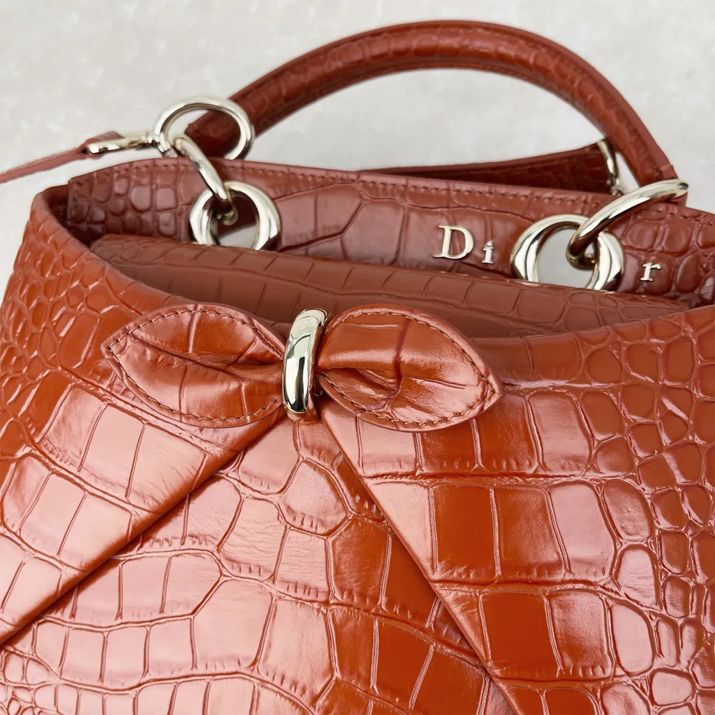 Crocodile Brown 11.0 in Handbag 0737