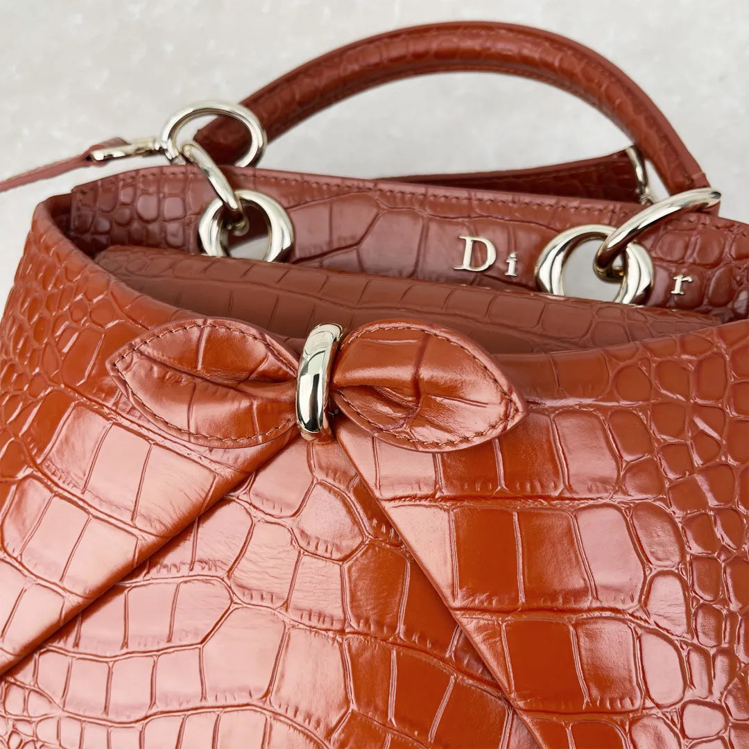Crocodile Brown 11.0 in Handbag 0737