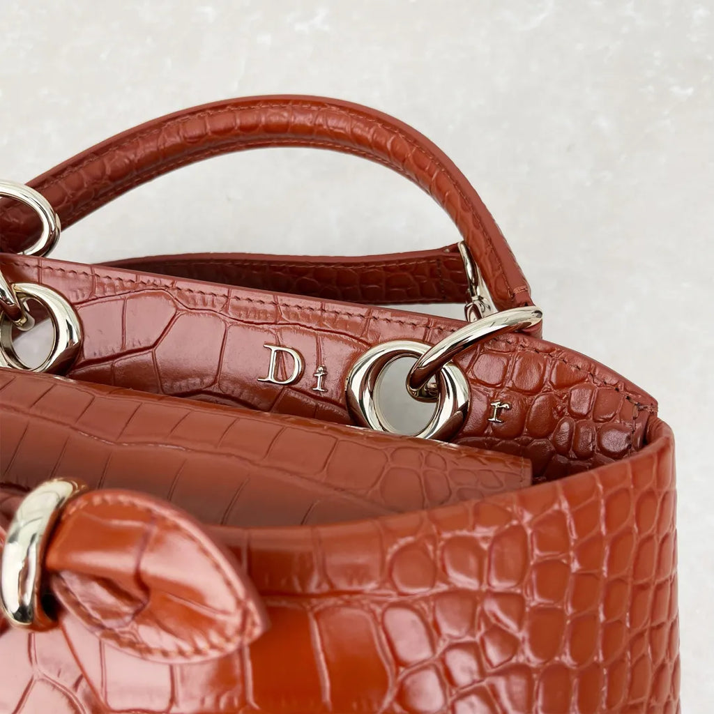 Crocodile Brown 11.0 in Handbag 0737