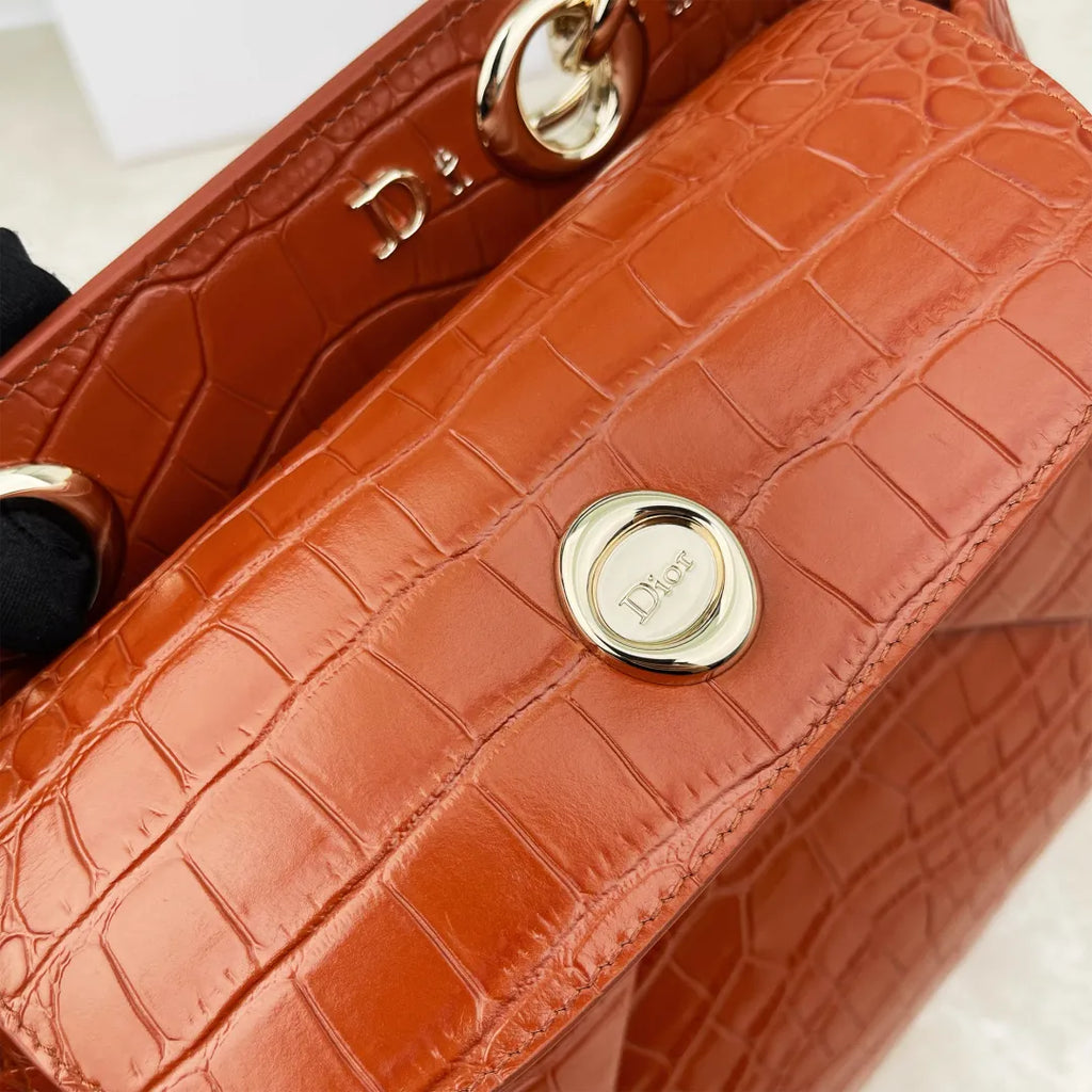 Crocodile Brown 11.0 in Handbag 0737
