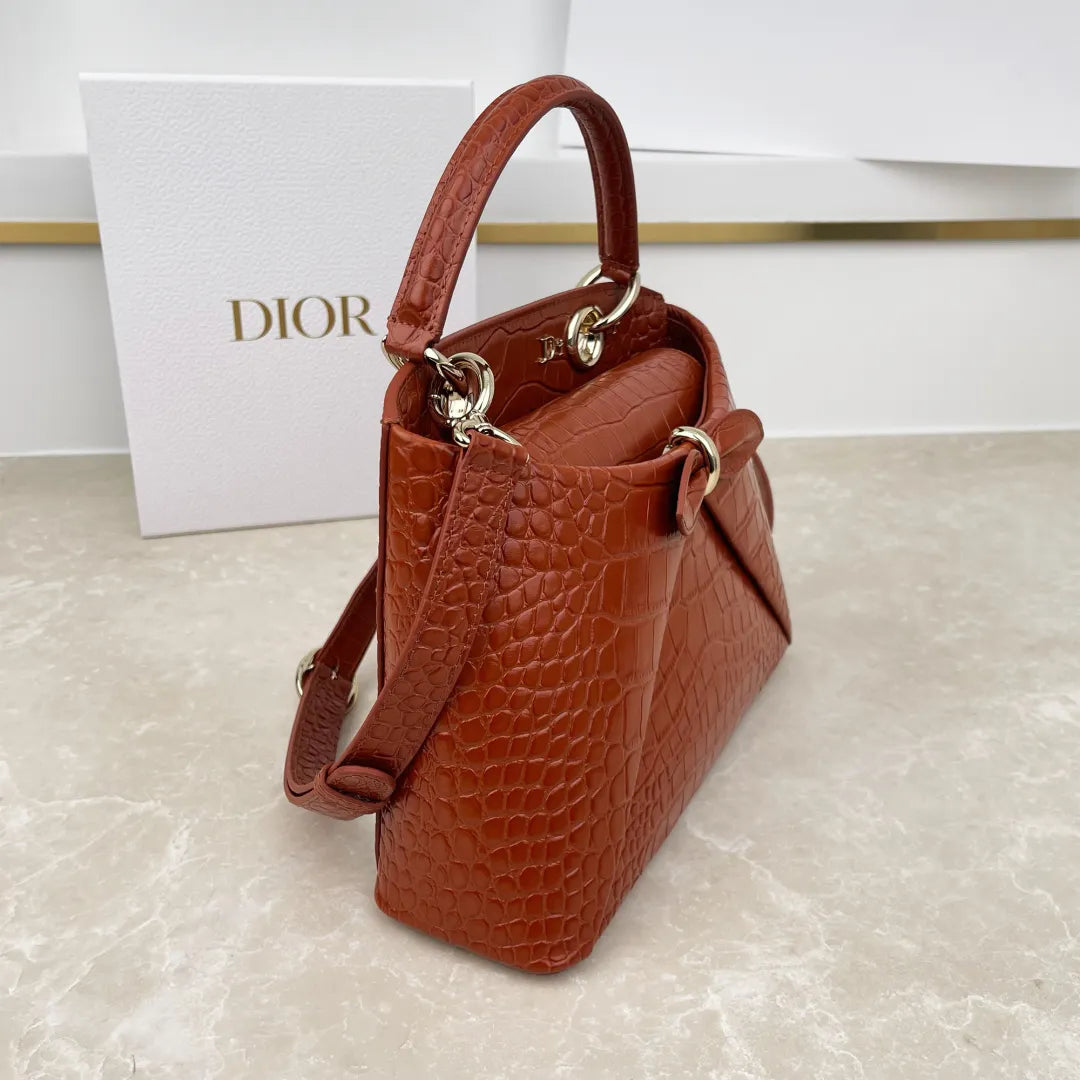 Crocodile Brown 11.0 in Handbag 0737