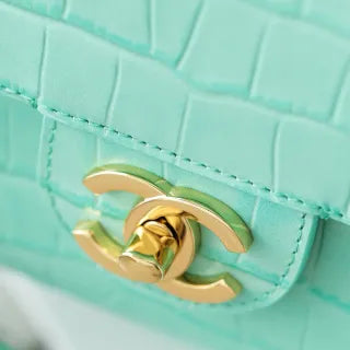 Crocodile-Embossed Calfskin Small Flap Bag 26 Fall/Winter 235025001900