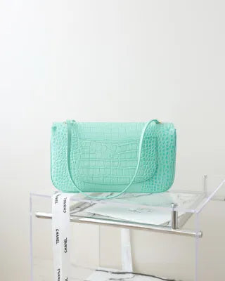 Crocodile-Embossed Calfskin Small Flap Bag 26 Fall/Winter 235025001900