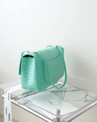 Crocodile-Embossed Calfskin Small Flap Bag 26 Fall/Winter 235025001900