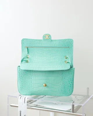 Crocodile-Embossed Calfskin Small Flap Bag 26 Fall/Winter 235025001900
